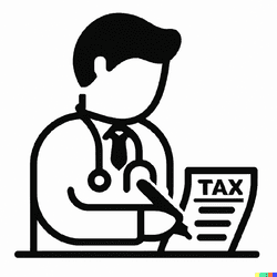 A doctor doing their taxes